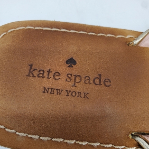 Kate Spade Shoes Women 11M Icarda Gold Glitter Bow Thong Sandals - Picture 4 of 10